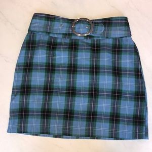 Blue plaid Topshop skirt